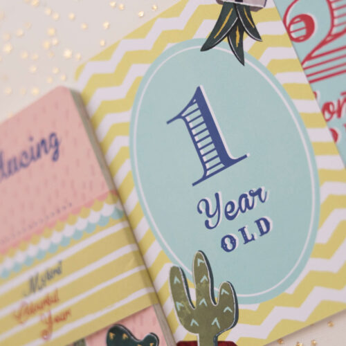 Milestone cards"My first colourful year"